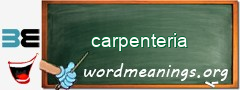 WordMeaning blackboard for carpenteria